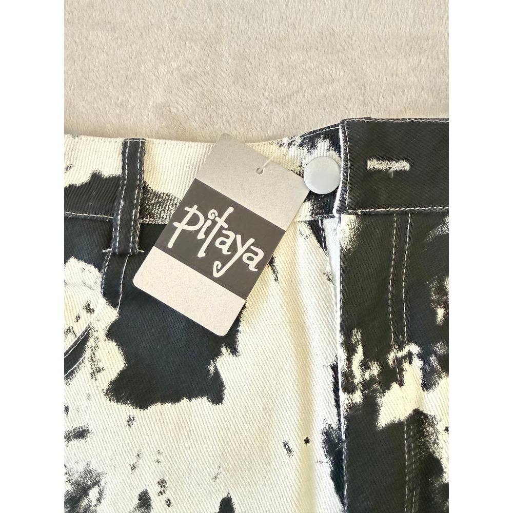 NWT Et Clet‎ Cow Print Denim Mini Skirt Western Y2K Boutique Size S - Picture 2 of 10